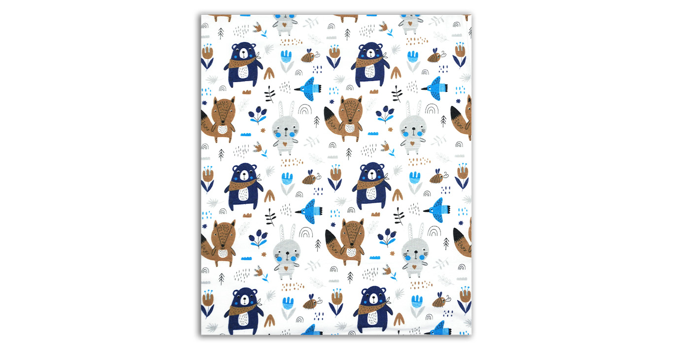 Pieluchocerata flanelowa misie niebieskie